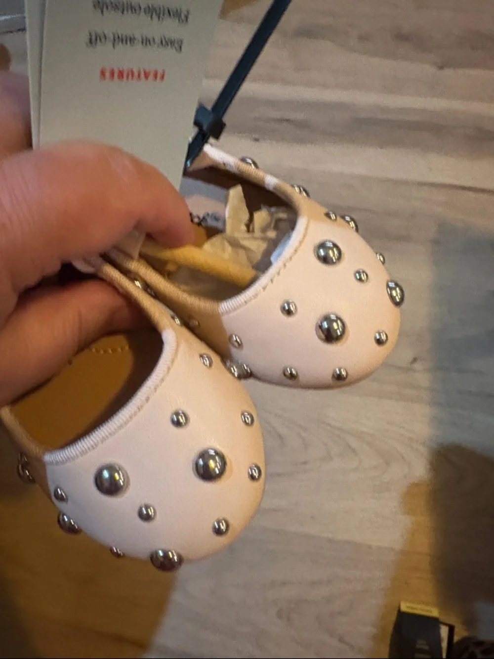 Cat & Jack Pink Studded Mary Jane Flats for Kids size 5 new